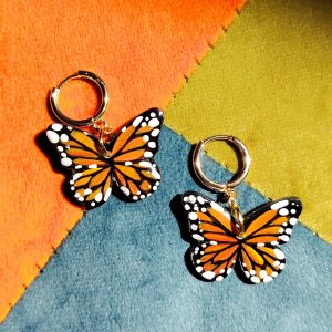 ARRACADAS MARIPOSA MONARCA